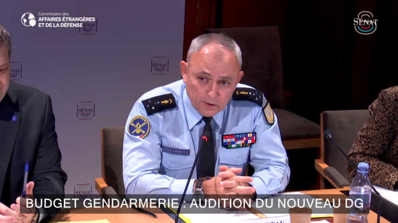 Audition du directeur général de la Gendarmerie nationale au Sénat  mercredi 13 novembre 2024