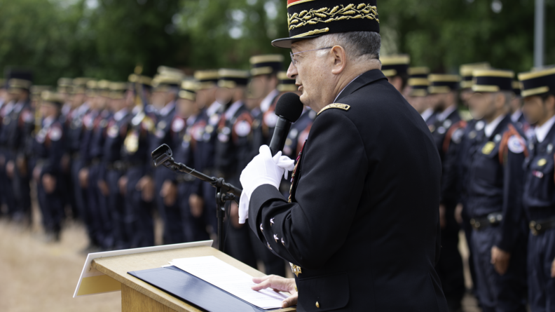 Le général d'armée Christian Rodriguez, Directeur général de la gendarmerie nationale, lors de la cérémonie.